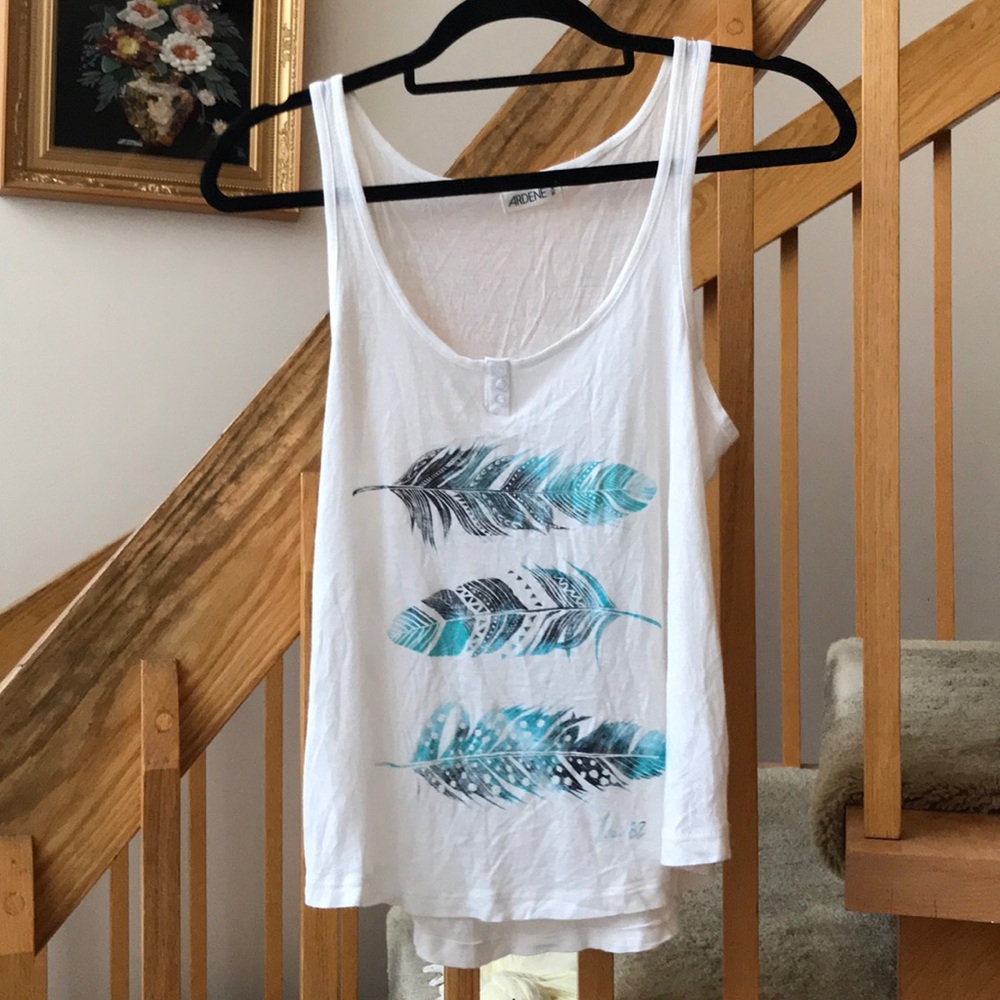 Blue Feather Tank Top